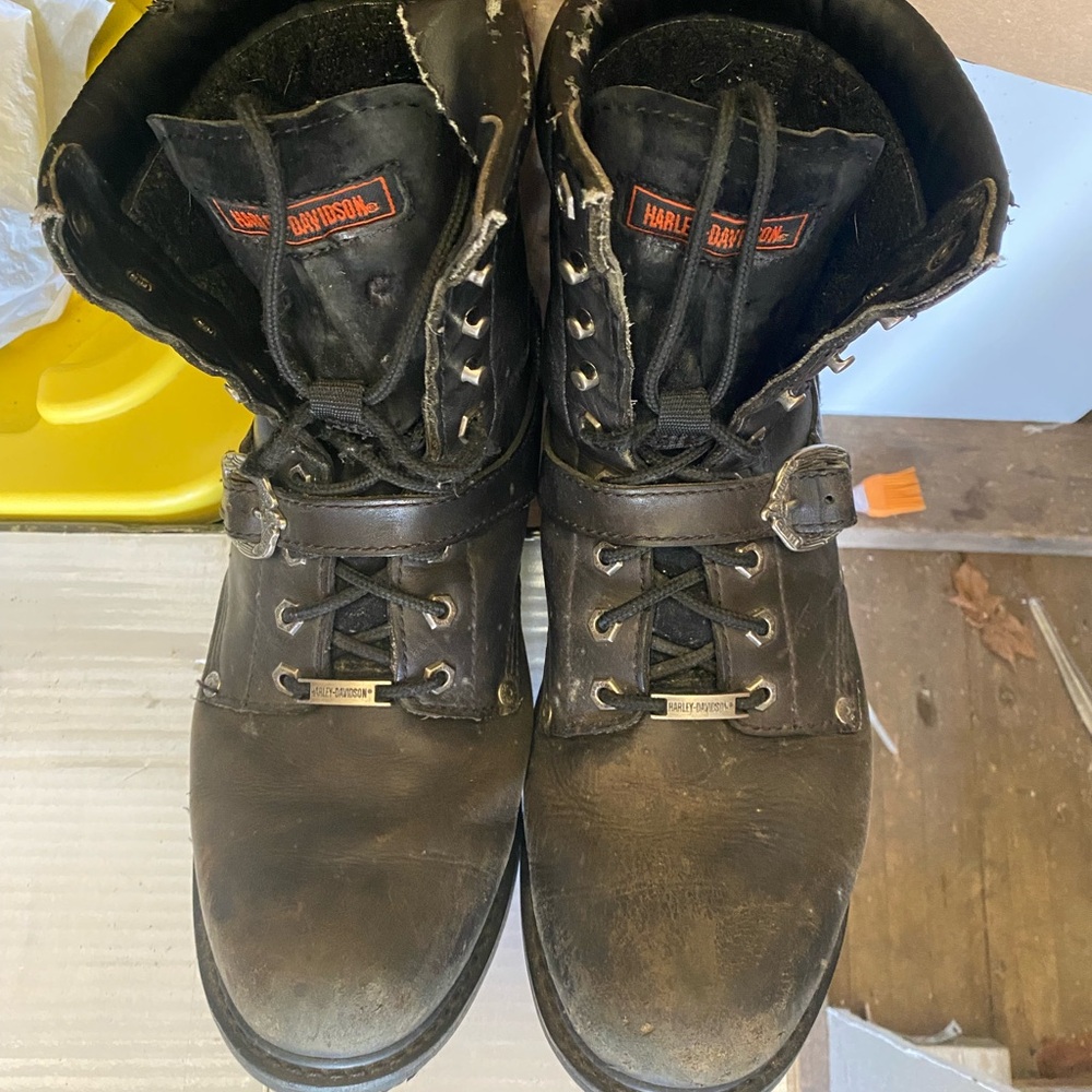 Harley-Davidson Black Leather Boots Durable Classic Design